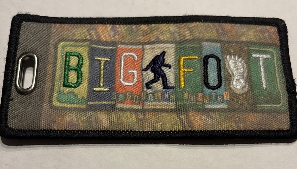 Bigfoot Sasquatch Luggage Bag Name Tag Black cloth Buckle Strap
